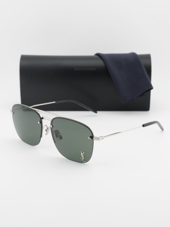 Saint Laurent SL309M 006 Aviator Sunglasses - Silver\\Grey main image 10